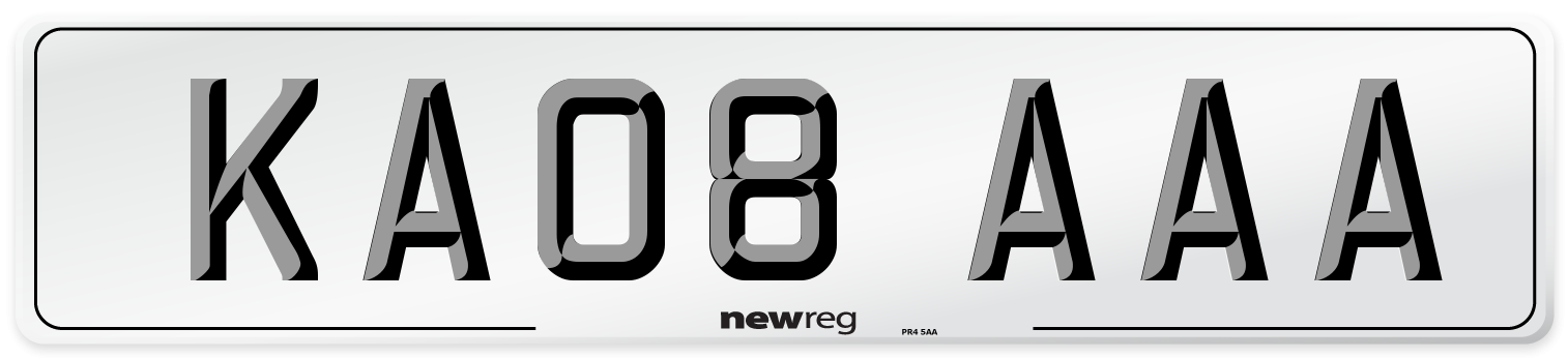 KA08 AAA Number Plate from New Reg